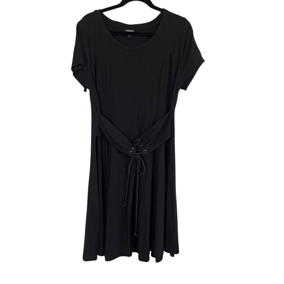 Torrid Dress 1X Black Neutral Midi Grunge Minimalist 80s Retro Goth Punk Preppy - Picture 1 of 10